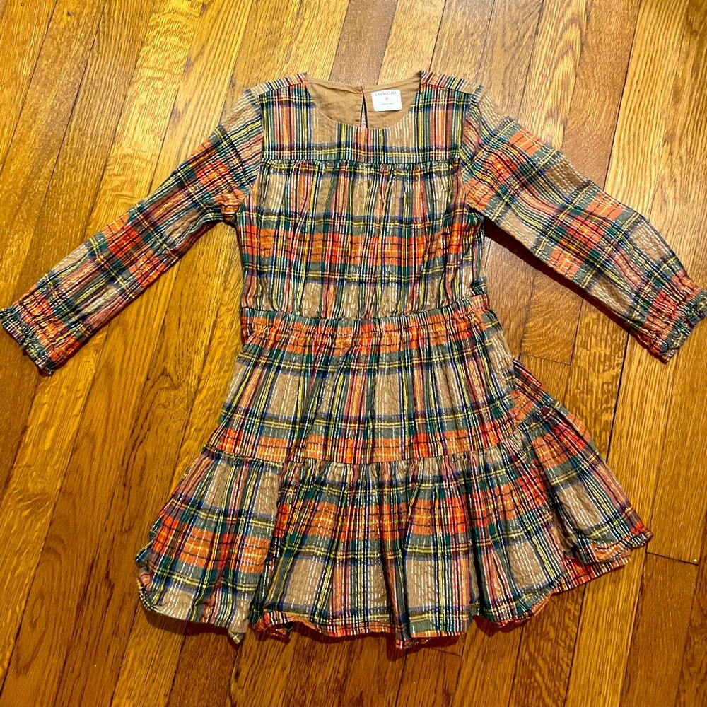 Crew cuts size 7 glittery plaid dress girls formal
